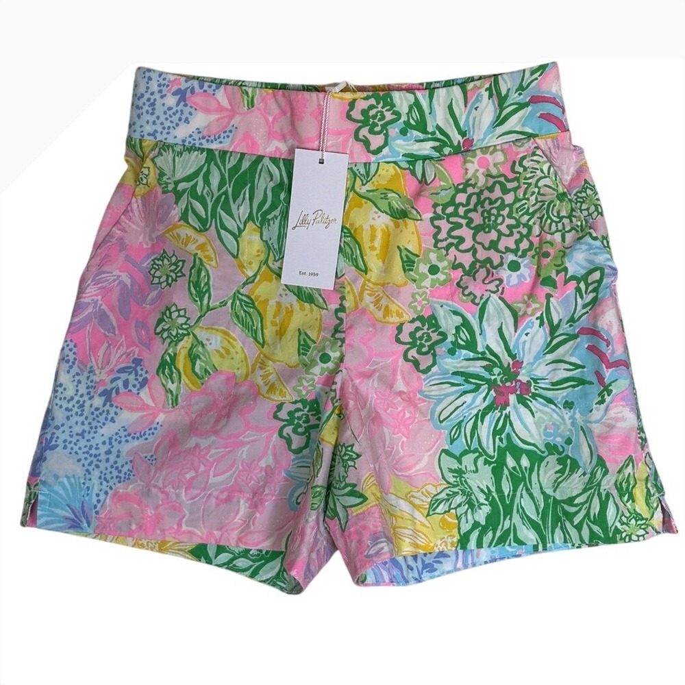 Lilly Pulitzer Alista Stretch Shorts Bright Delight Patch Size XXS NWT $78